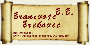 Branivoje Breković vizit kartica